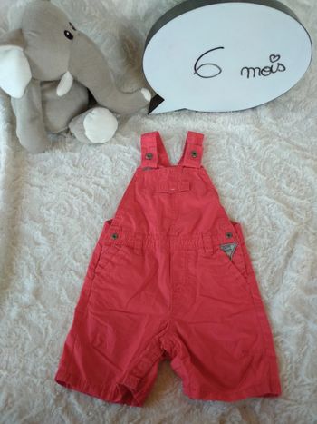 Salopette short Garçon 6 mois Happy holidays Obaïbi 100% coton