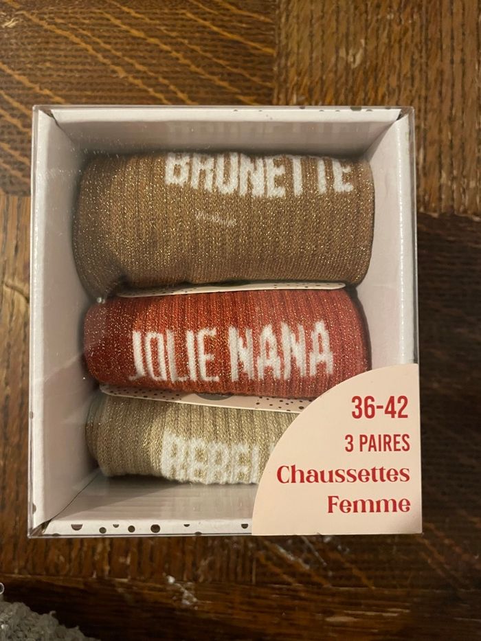 Trio chaussettes paillettes