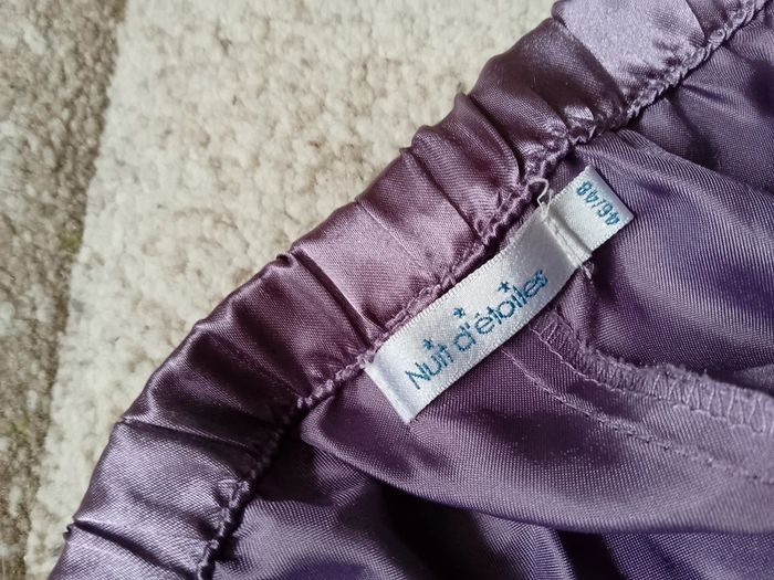 Ensemble nuit 3 pièces en satin violet taille 44 / 46 - photo numéro 6
