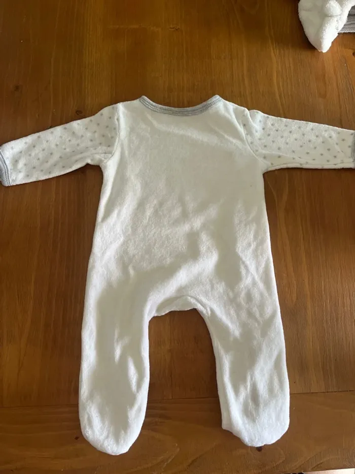 Pyjama grenouillère 1 mois velours - photo numéro 4
