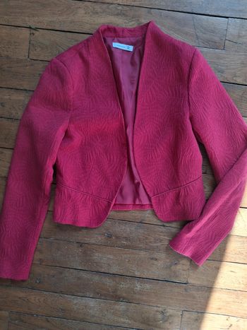 Veste blazer la redoute jacquart rose fuchsia t 36 excellent état