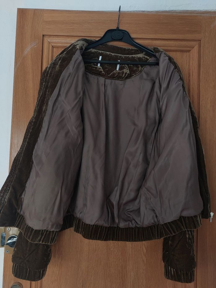 Veste velours kaki doré brillant - photo numéro 3