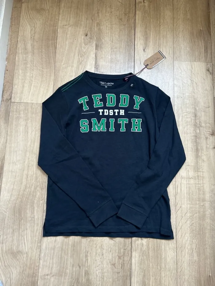 Sweat à manches longues bleu marine léger Teddy Smith 16ans