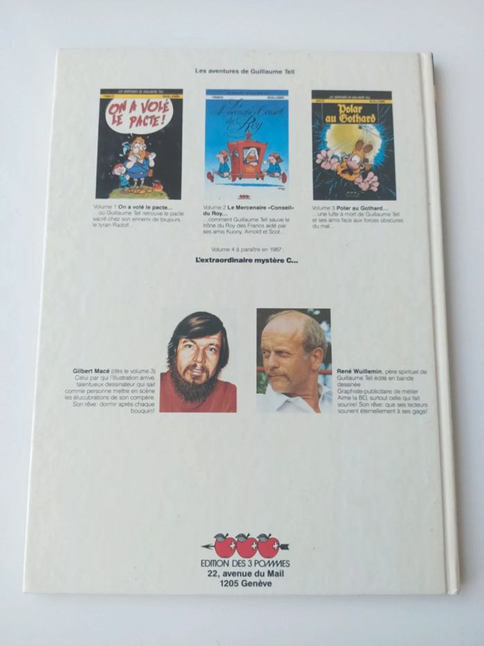BD polar au gothard les aventures de Guillaume Tell tome 3 (Edition des 3 pommes) a priori dédicacée - photo numéro 2