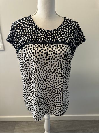 Blouse bariolée noire et blanche Mona T40 L