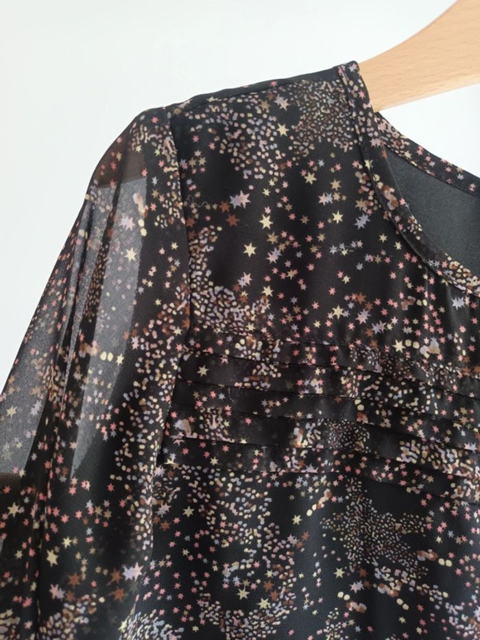 Blouse doublée noire à motifs 8 ans - photo numéro 2