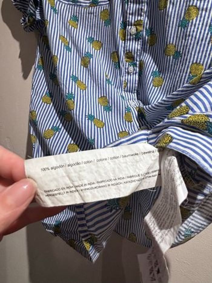 Chemise manches courtes ananas 100% coton - photo numéro 9