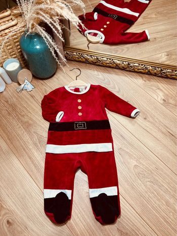 Taille 6 mois pyjama de Noël velours garçon mots d’enfants rouge 💙