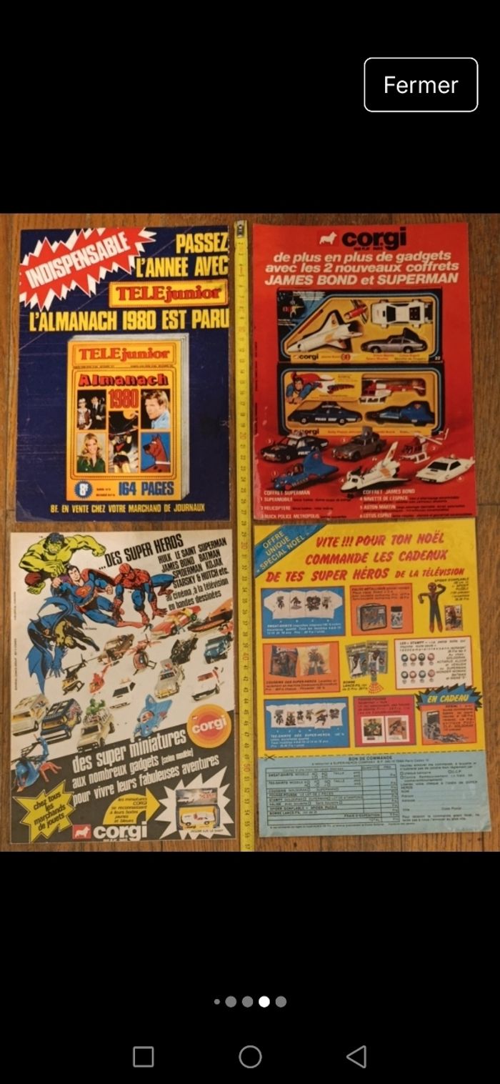 Lot de 21 anciennes publicités plastifiées Divers Goldorak Spiderman Vintage - photo numéro 5