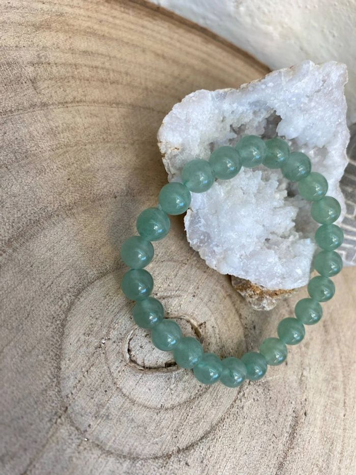 Bracelet aventurine verte 18,5 cm , lithothérapie - photo numéro 2