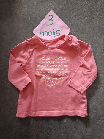 Haut "mon petit cœur" 3 mois