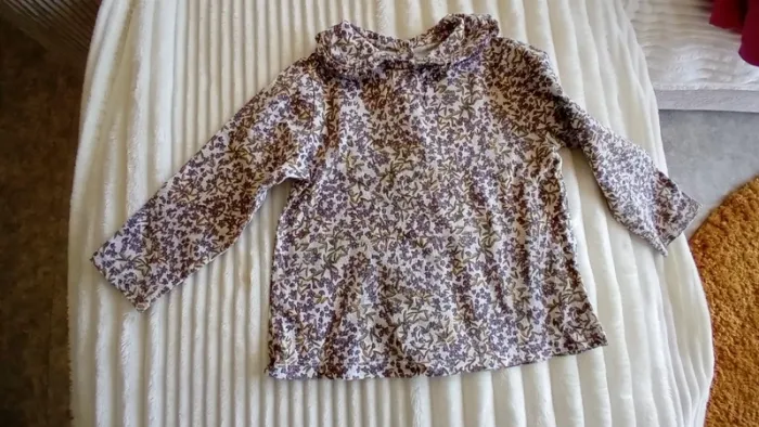 Blouse fleurie chemise manche longue
