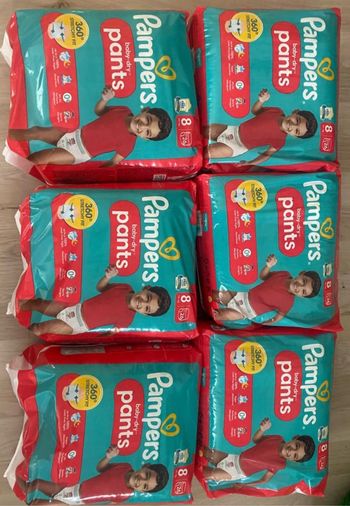 6 paquets Pampers baby dry taille 8 pants