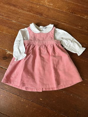 Ensemble Cadet Rousselle chemisier robe velours rose 6 mois