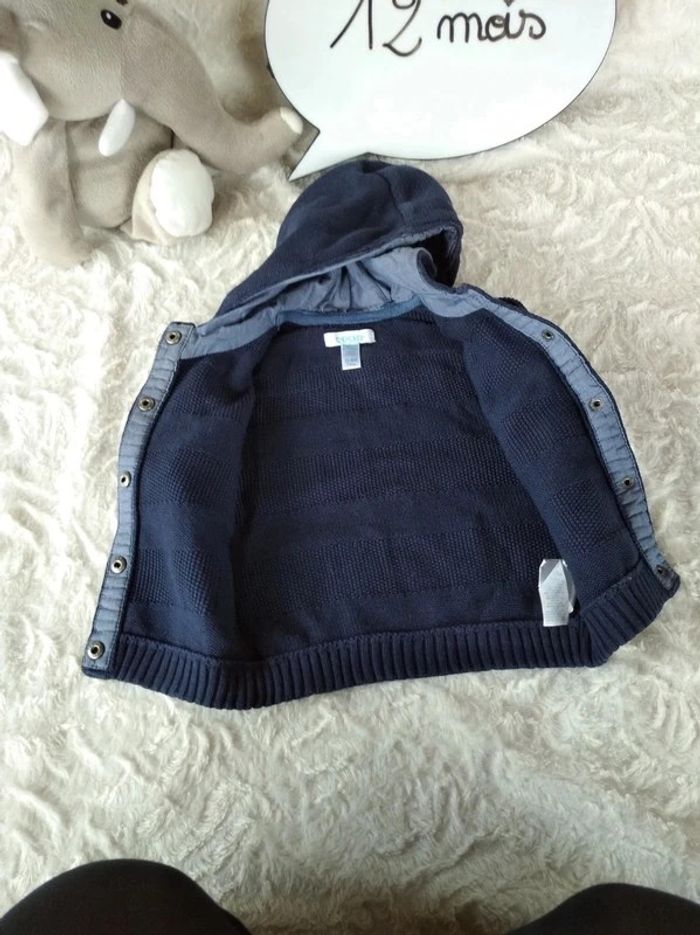 Veste gilet à pressions avec capuche Garçon 12 mois Pingouin Obaïbi - photo numéro 12