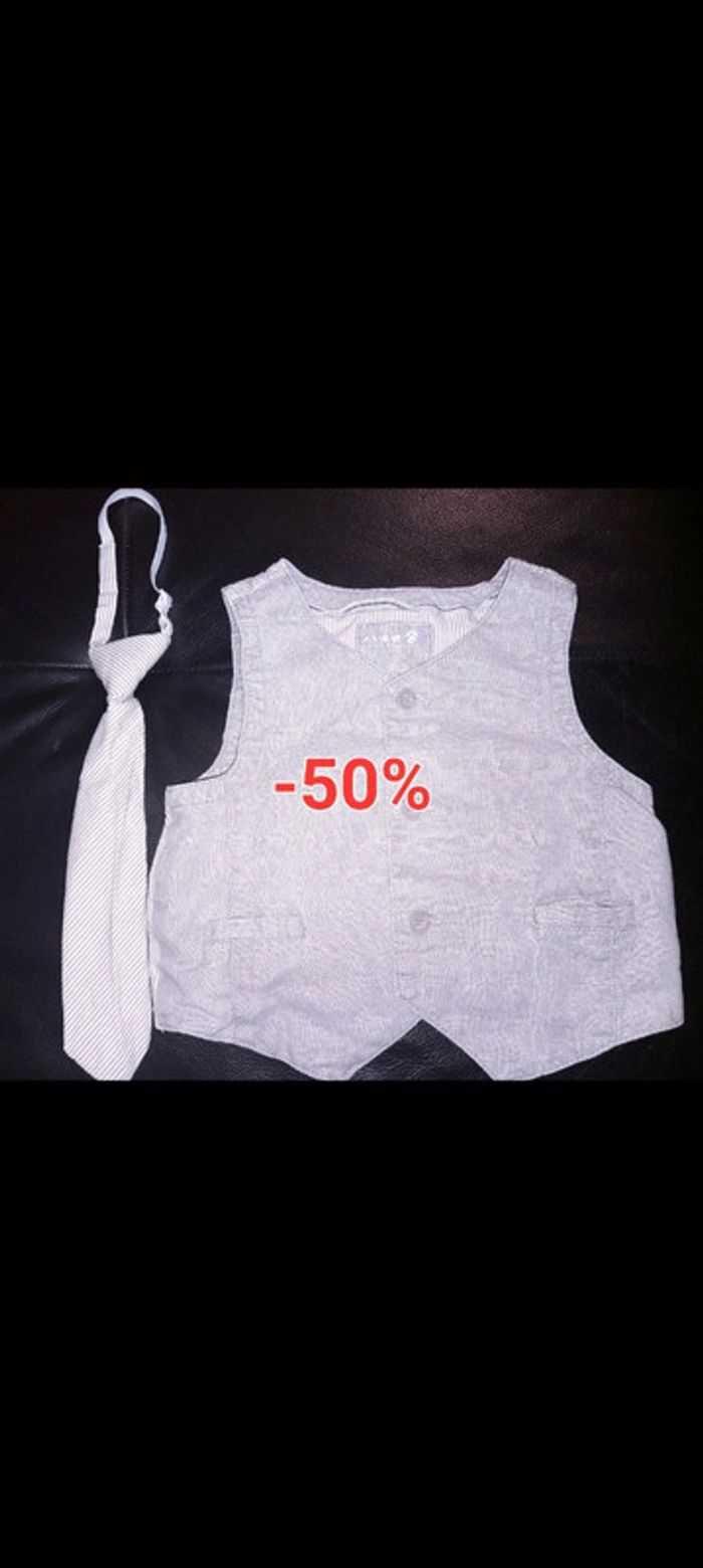 Ensemble surchemise et cravate 18 mois