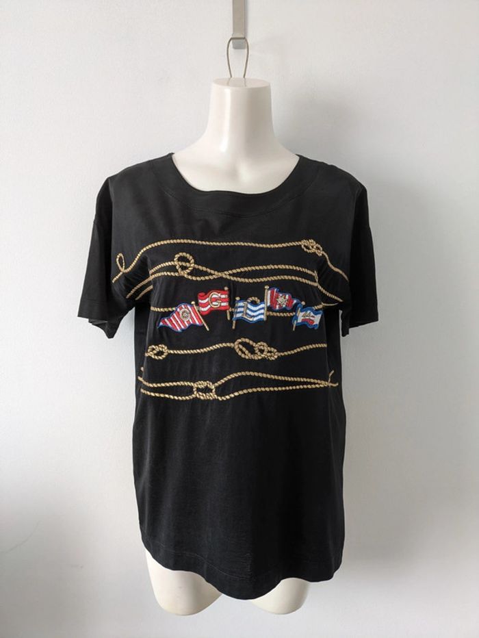 T-shirt d'été brodé - Guy Laroche jeans - taille 40/42 - photo numéro 1