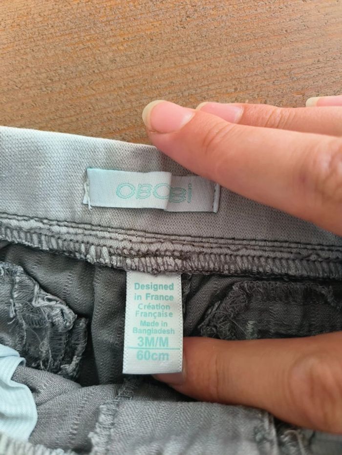 Lot 2 pantalons Obaïbi garçon 3 mois - photo numéro 3