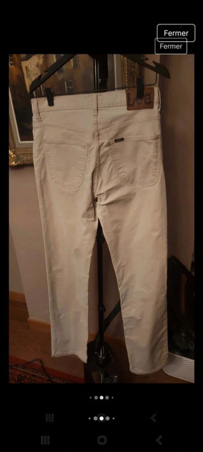 Pantalon coupe jeans beige Homme Lee W30 L34 - photo numéro 9