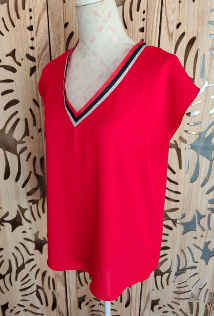 Blouse fluide et légère col V Taille 2 Rue des Abbesses - photo numéro 4