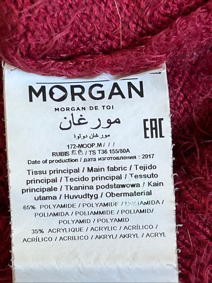 Pull rouge tout doux Morgan taille S jamais porté - photo numéro 10
