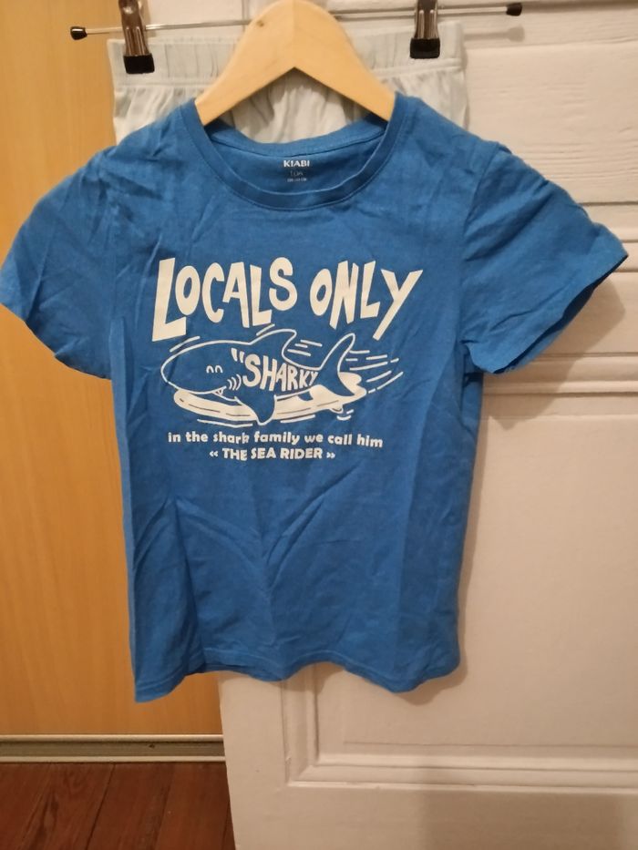 Pyjashort Kiabi bleu et bleu clair