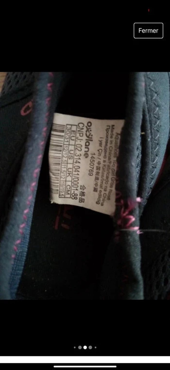 Chaussures de mer/plage Tribord fille pointure 30/31 en très bon état. - photo numéro 6