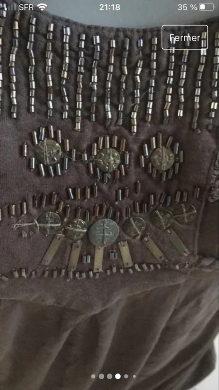 Joli lot en L /40 débardeur brodé et perles et chemise gaufrée - photo numéro 5