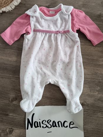 🌞 ensemble salopette t-shirt rose naissance