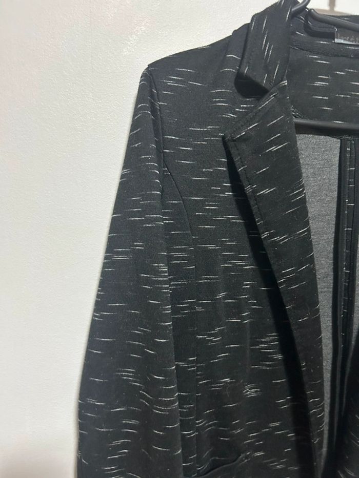 Veste blazer noire à lignes blanches • Ligne à suivre • Taille 38 - photo numéro 4