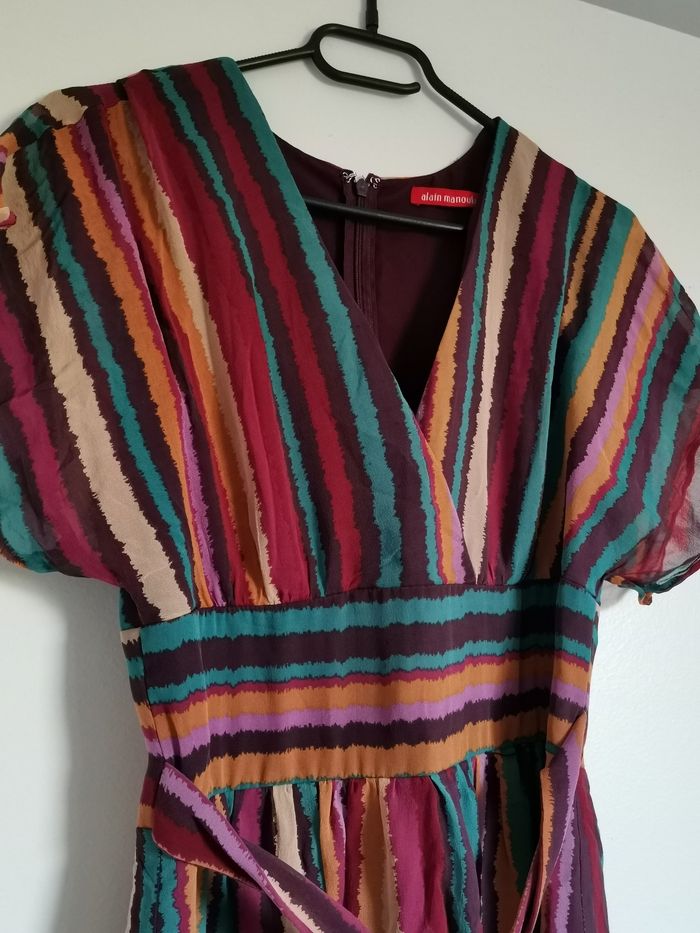 Robe longue avec rayures multicolores - photo numéro 2