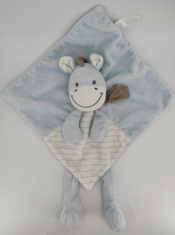 Doudou plat Âne Cheval bleu Nicotoy