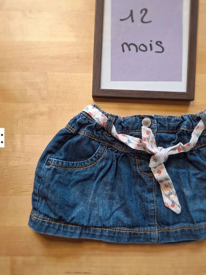 Jupe en jean pour fille taille 12mois marque obaidi très bon état - photo numéro 2
