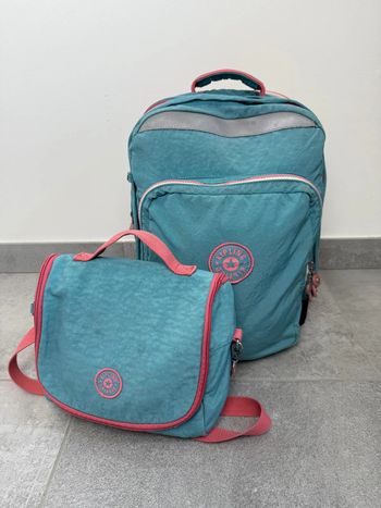 Sac à dos Kipling College Up et lunch box Bleu et rose très bon état