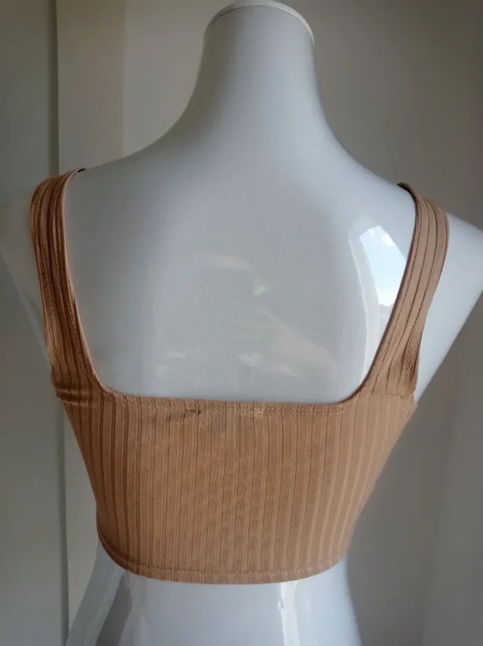 Top court moulant T.38 beige taupe Flounce Club - photo numéro 2