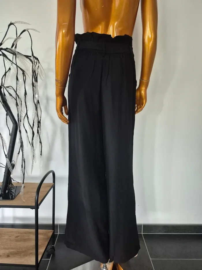Pantalon Large Noir femme avec ceinture Taille L/40 - photo numéro 2