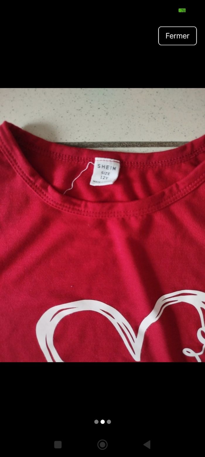 T-shirt rouge love - photo numéro 2