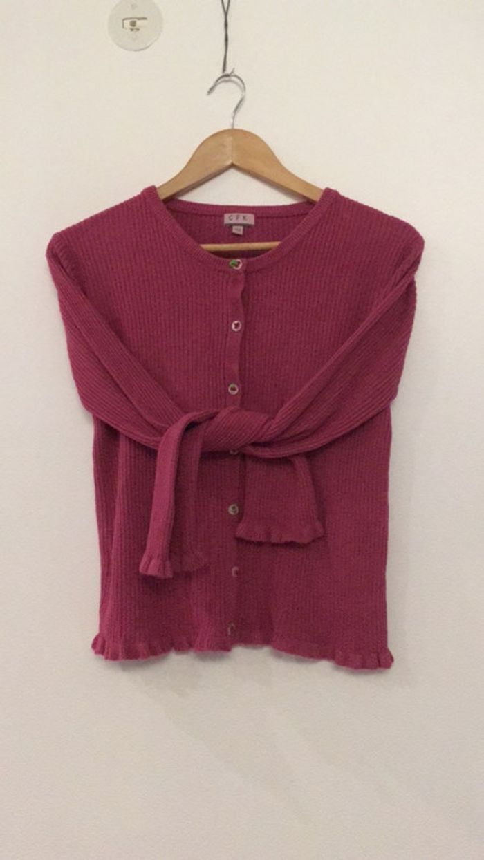 Lot 7 pièces14 ans robe bleue pailletées, gilet rose 2 débardeurs 1 tee-shirts - photo numéro 5