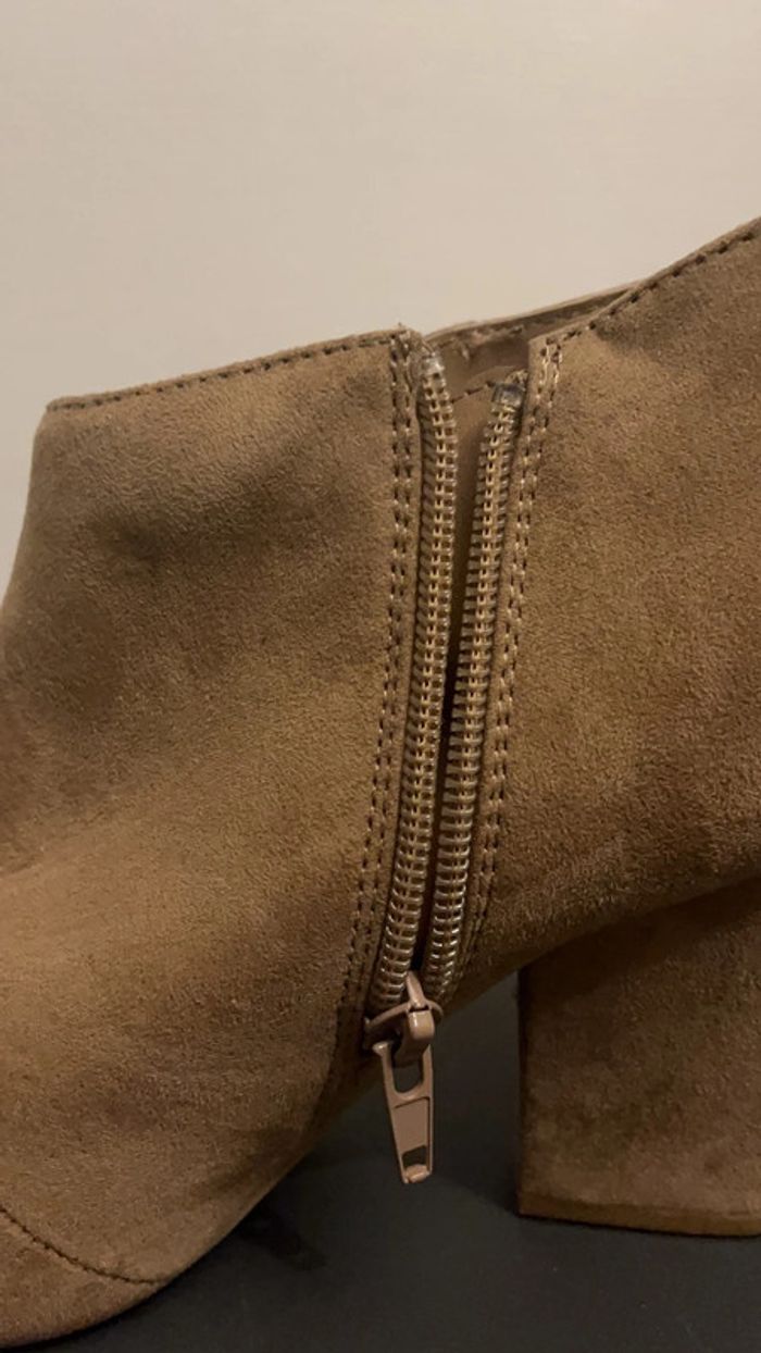 Bottines camel façon daim 38 - photo numéro 5