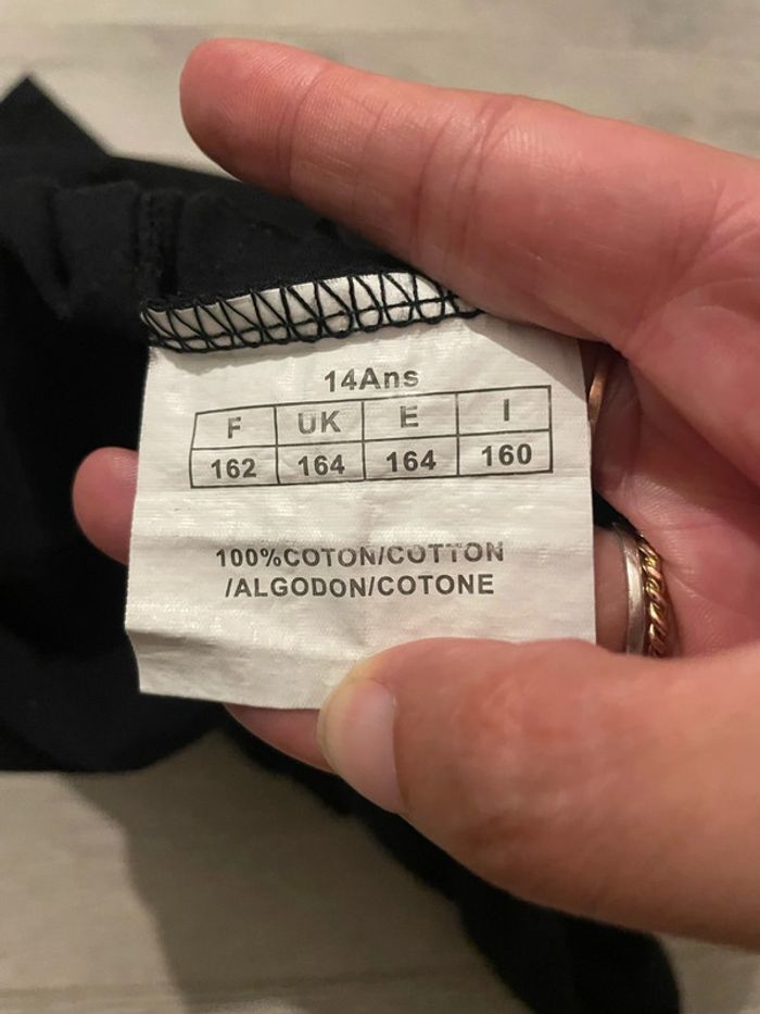 T-shirt à manches longues noir col à boutons motifs devant et dos The Biaggio Jeans taille 14 ans - photo numéro 8