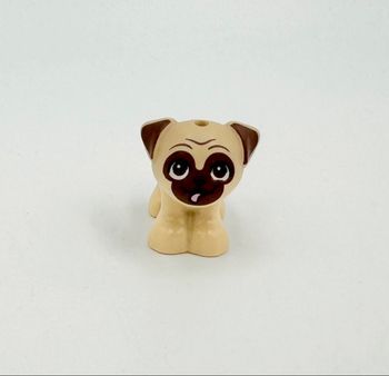 Lego Animaux Friends : Chien Carlin de couleur crème tirant la langue - NEUF