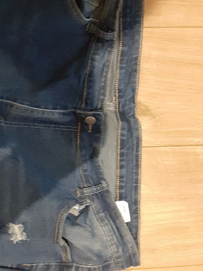 Jeans pour femme taille 4XL troués avec détails patte d'animaux - photo numéro 4