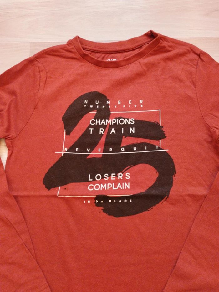 Tee-shirt manches longues couleur rouille 12 ans - photo numéro 2