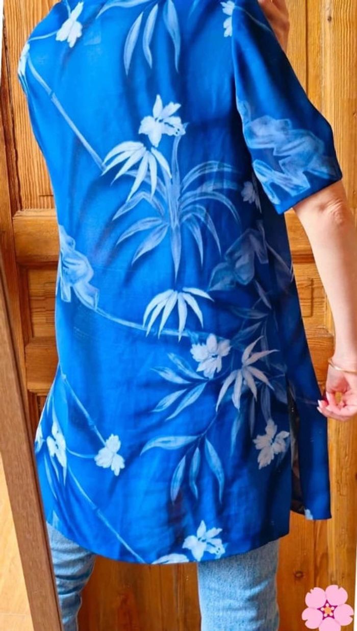 Blouse vintage epaulettes longue et fluide - photo numéro 4