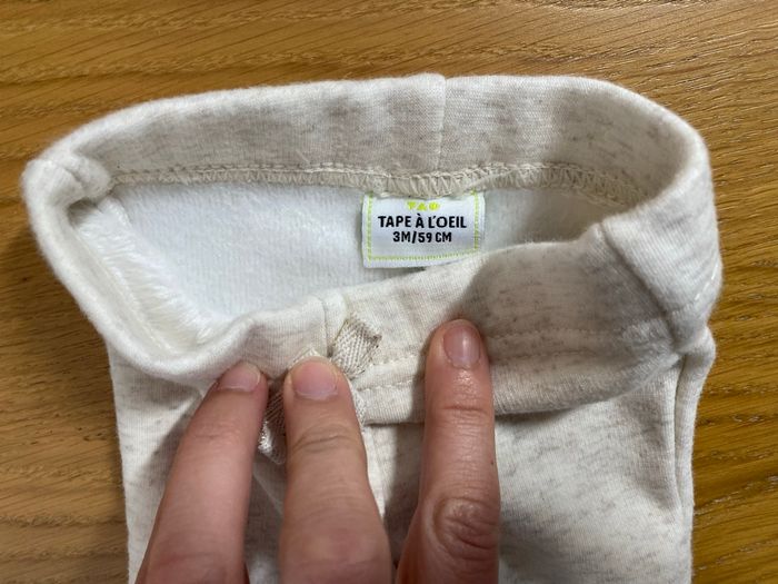 Tape à l’Oeil Pantalon polaire crème Taille 3 mois - photo numéro 5