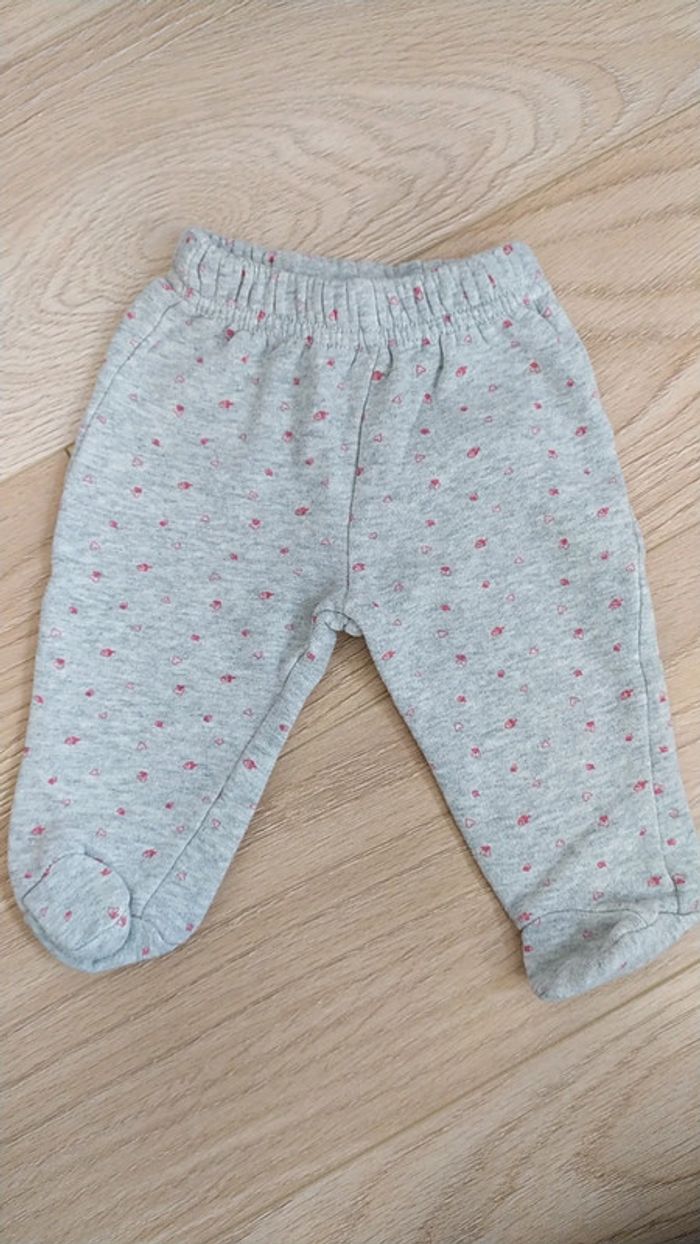 Ensemble gris beige fille 3 mois cœur étoile - photo numéro 2