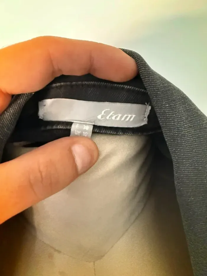 Veste en jean noire délavée – coupe courte - photo numéro 4