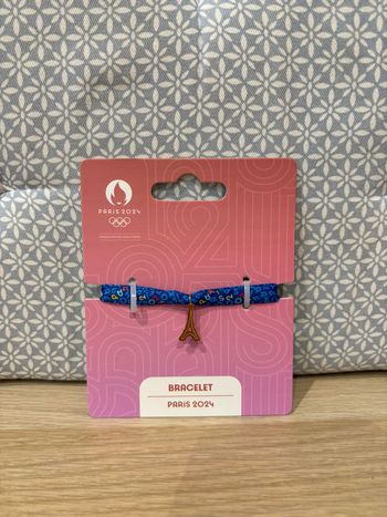 Bracelet Tissu Bleu "Tour Eiffel" JO Paris 2024
