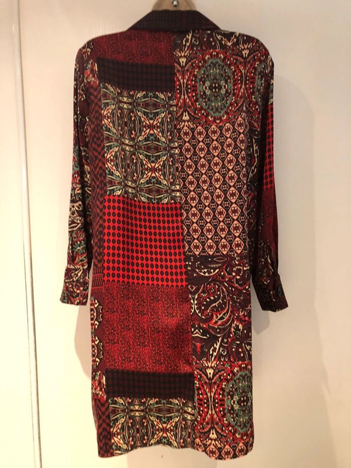 Robe Zara Rouge bordeaux vert taille M Aspect satiné - photo numéro 19