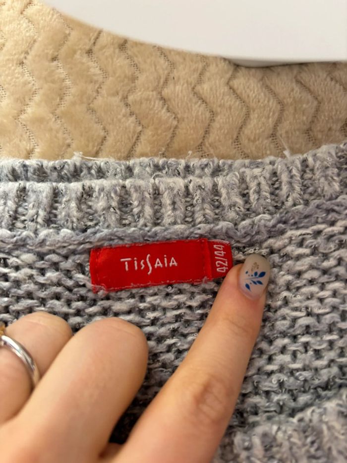 🧶 Pull Gris en Maille perlé - Taille 42/44 - photo numéro 3